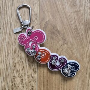 ❤️COACH Patent Leather LOVE Keyring Style 92750